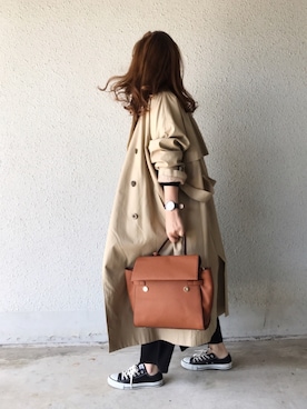 「URBAN RESEARCH Sonny Label（アーバンリサーチサニーレーベル）のアイテム（トレンチコート）」を使った、a.megumiさん（レディース・160cm）の秋コーディネート