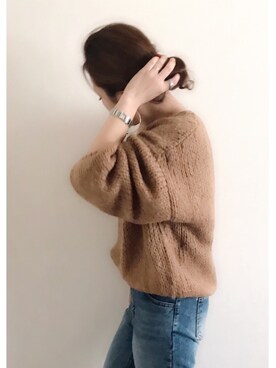 「無地党」｜「アイテム（アクセサリー）」を使った、a.megumiさん（レディース・160cm）の秋コーディネート