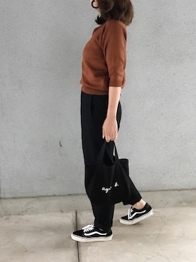 「GRL（グレイル）のアイテム（ピアス（両耳用））」を使った、a.megumiさん（レディース・160cm）の秋コーディネート