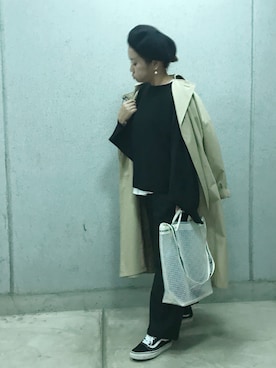 「URBAN RESEARCH Sonny Label（アーバンリサーチサニーレーベル）のアイテム（トレンチコート）」を使った、a.megumiさん（レディース・160cm）の秋コーディネート