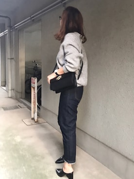 「ボリュームニット」｜「アイテム（腕時計）」を使った、a.megumiさん（レディース・160cm）の秋コーディネート