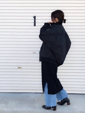 「TODAYFUL（トゥデイフル）のアイテム（MA-1）」を使った、a.megumiさん（レディース・160cm）の冬コーディネート