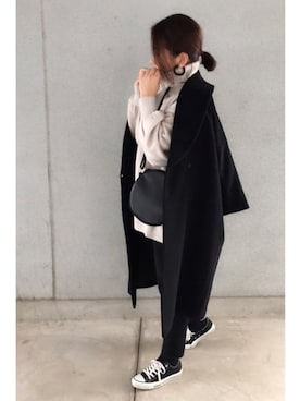 「GRL（グレイル）のアイテム（ピアス（両耳用））」を使った、a.megumiさん（レディース・160cm）の冬コーディネート