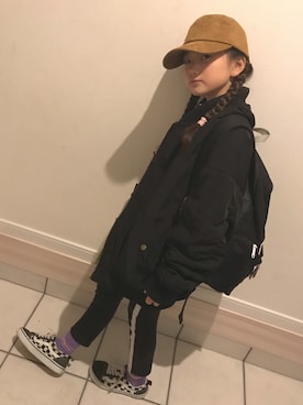「GRL（グレイル）のアイテム（ジャケット/アウター）」を使った、a.megumiさん（キッズ・130cm）の冬コーディネート