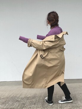 「URBAN RESEARCH Sonny Label（アーバンリサーチサニーレーベル）のアイテム（トレンチコート）」を使った、a.megumiさん（レディース・160cm）の春コーディネート