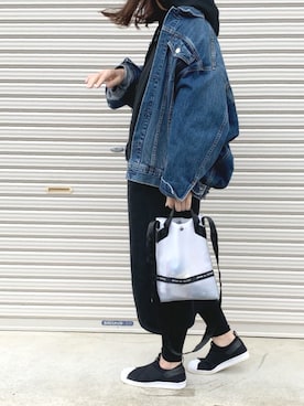 「GRL」｜「アイテム（スリッポン）」を使った、a.megumiさん（レディース・160cm）の春コーディネート