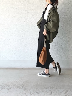 「GRL（グレイル）のアイテム（ピアス（両耳用））」を使った、a.megumiさん（レディース・160cm）の春コーディネート