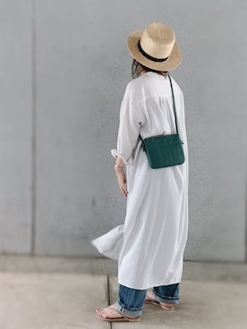 「無地党」｜「アイテム（ワンピース/ドレス）」を使った、a.megumiさん（レディース・160cm）の夏コーディネート