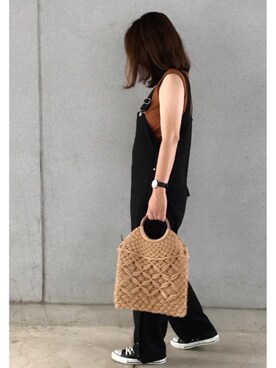 「Daniel Wellington」｜「アイテム（サロペット/オーバーオール）」を使った、a.megumiさん（レディース・160cm）の夏コーディネート