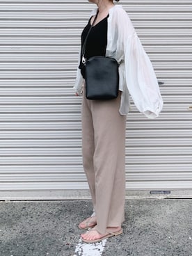 「ニットキャミソール」｜「アイテム（アクセサリー）」を使った、a.megumiさん（レディース・160cm）の夏コーディネート