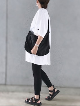 「Dr. Martens（ドクターマーチン）のDr.Martens　GRYPHON（サンダル）」を使った、a.megumiさん（レディース・160cm）の夏コーディネート