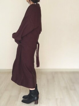 「袖ボリューム」｜「アイテム（ジャンパースカート）」を使った、a.megumiさん（レディース・160cm）の秋コーディネート