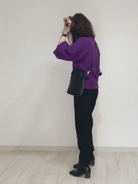 「袖ボリューム」｜「アイテム（腕時計）」を使った、a.megumiさん（レディース・160cm）の秋コーディネート