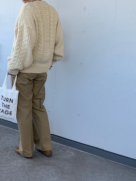 「THE SHINZONE（ザ　シンゾーン）のハイウエストチノパンツ（チノパンツ）」を使った、a.megumiさん（レディース・160cm）の秋コーディネート