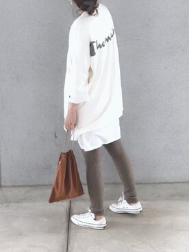 「Ungrid（アングリッド）のアイテム（レギンス/スパッツ）」を使った、a.megumiさん（レディース・160cm）の秋コーディネート