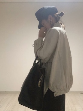 「サテンパンツ」｜「アイテム（キャスケット）」を使った、a.megumiさん（レディース・160cm）の秋コーディネート
