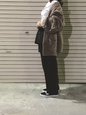 「A.P.C.（アーペーセー）のT-SHIRTS JIMMY RUE MADAME emb 19PC JPS（Tシャツ/カットソー）」を使った、a.megumiさん（レディース・160cm）の冬コーディネート