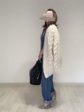 「ゆるニット」｜「アイテム（オールインワン・サロペット）」を使った、a.megumiさん（レディース・160cm）の冬コーディネート
