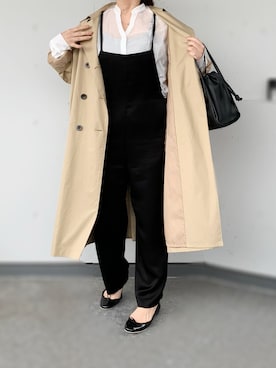 「GRL（グレイル）の2way巾着ショルダーバッグ（ショルダーバッグ）」を使った、a.megumiさん（レディース・160cm）の春コーディネート