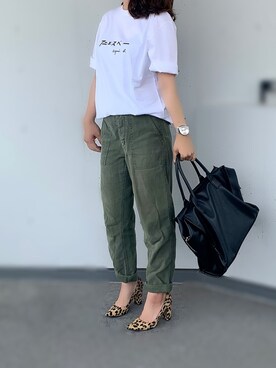 「ワークパンツ」｜「アイテム（パンプス）」を使った、a.megumiさん（レディース・160cm）の夏コーディネート