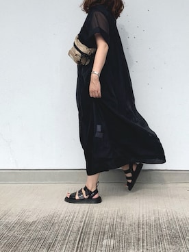 「Dr. Martens（ドクターマーチン）のDr.Martens　GRYPHON（サンダル）」を使った、a.megumiさん（レディース・160cm）の夏コーディネート