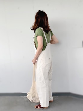 「ピスタチオ」｜「アイテム（サロペット/オーバーオール）」を使った、a.megumiさん（レディース・160cm）の夏コーディネート