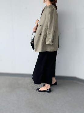 「URBAN RESEARCH Sonny Label（アーバンリサーチサニーレーベル）のアイテム（ノーカラージャケット）」を使った、a.megumiさん（レディース・160cm）の夏コーディネート