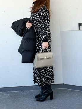 ダウンジャケット コートを使った マキシ丈ワンピース の人気ファッションコーディネート Wear