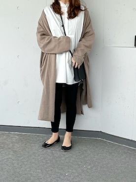 「無地党」｜a.megumiさん（レディース・160cm）の冬コーディネート