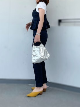「グレンチェック」｜「アイテム（アナログ腕時計）」を使った、a.megumiさん（レディース・160cm）の春コーディネート