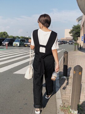 「archives（アルシーヴ）のアイテム（ベスト、ブラック系）」を使った、sh02112さん（レディース・158cm）の秋コーディネート