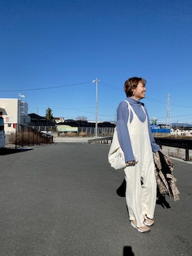 「BEAMS（ビームス）のアイテム（オールインワン・サロペット）」を使った、sh02112さん（レディース・158cm）の冬コーディネート