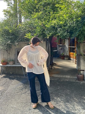 「ZARA（ザラ）のアイテム（シャツ/ブラウス、ホワイト系）」を使った、sh02112さん（レディース・158cm）の夏コーディネート
