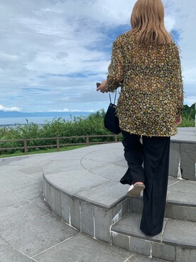 「PRADA（プラダ）のアイテム（ハンドバッグ、ブラック系）」を使った、sh02112さん（レディース・158cm）の秋コーディネート