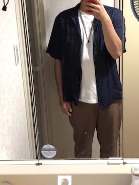 「Hanes」｜「アイテム（スラックス）」を使った、mhrさん（メンズ・178cm）の夏コーディネート