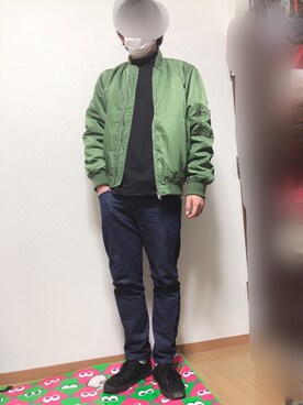 「ワークマン」｜「アイテム（ブルゾン）」を使った、mhrさん（メンズ・178cm）の冬コーディネート