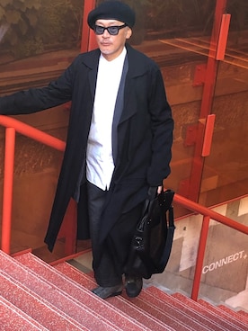 「Yohji Yamamoto（ヨウジヤマモト）のアイテム（その他アウター）」を使った、Kinyaさん（メンズ・173cm）の秋コーディネート