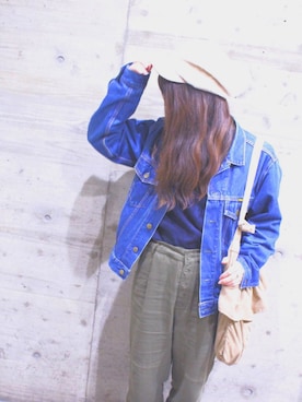 「BOBSON（ボブソン）のアイテム（ジャケット/アウター）」を使った、abさん（レディース・153cm）の春コーディネート