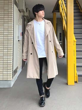 「アイテム（トレンチコート）」を使った、みやーきさん（メンズ・171cm・20代）の春コーディネート
