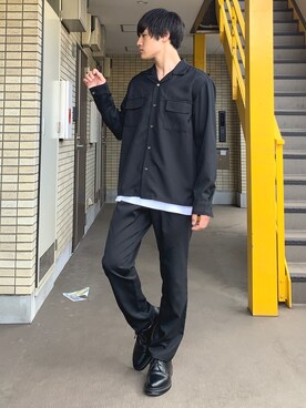 「Lazar（ラザル）のアイテム（トップス）」を使った、みやーきさん（メンズ・171cm）の夏コーディネート