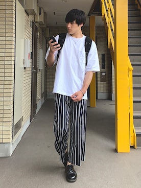 「revertical（リバーティカル）のアイテム（パンツ）」を使った、みやーきさん（メンズ・170cm）の夏コーディネート