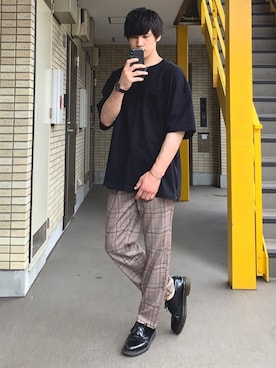 「revertical（リバーティカル）のアイテム（パンツ）」を使った、みやーきさん（メンズ・170cm）の夏コーディネート