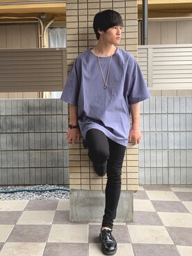 「revertical（リバーティカル）のアイテム（トップス）」を使った、みやーきさん（メンズ・170cm）の夏コーディネート