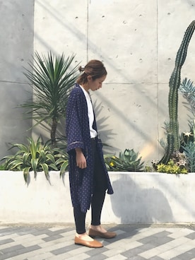 「ガウン」｜「アイテム（バレエシューズ）」を使った、SHIZUKAさん（レディース・160cm）の春コーディネート