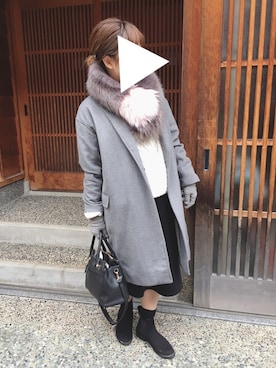 「プチプラミックス」｜「アイテム（チェスターコート）」を使った、TOMOさん（レディース・156cm）の冬コーディネート