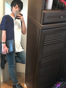 「WEGO（ウィゴー）のアイテム（クラッチバッグ）」を使った、こなんさん（メンズ・160cm）の秋コーディネート
