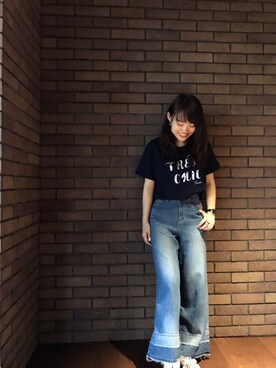 「Moname（モナーム）のアイテム（トップス）」を使った、Arrさん（レディース・156cm）の夏コーディネート