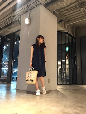 「Moname（モナーム）のアイテム（ワンピース/ドレス）」を使った、Arrさん（レディース・156cm）の夏コーディネート