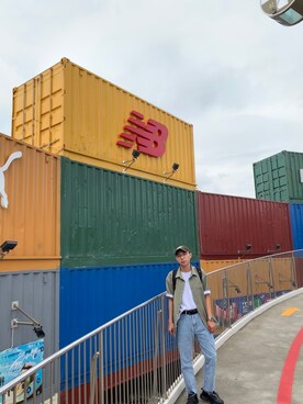 「NIKE（ナイキ）のアイテム（キャップ、グリーン系）」を使った、澤さん（メンズ・172cm）の夏コーディネート