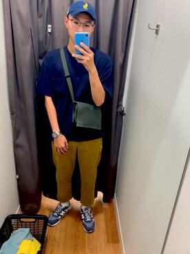 「POLO RALPH LAUREN（ポロ ラルフ ローレン）のアイテム（キャップ、ブルー系）」を使った、澤さん（メンズ・172cm）の夏コーディネート